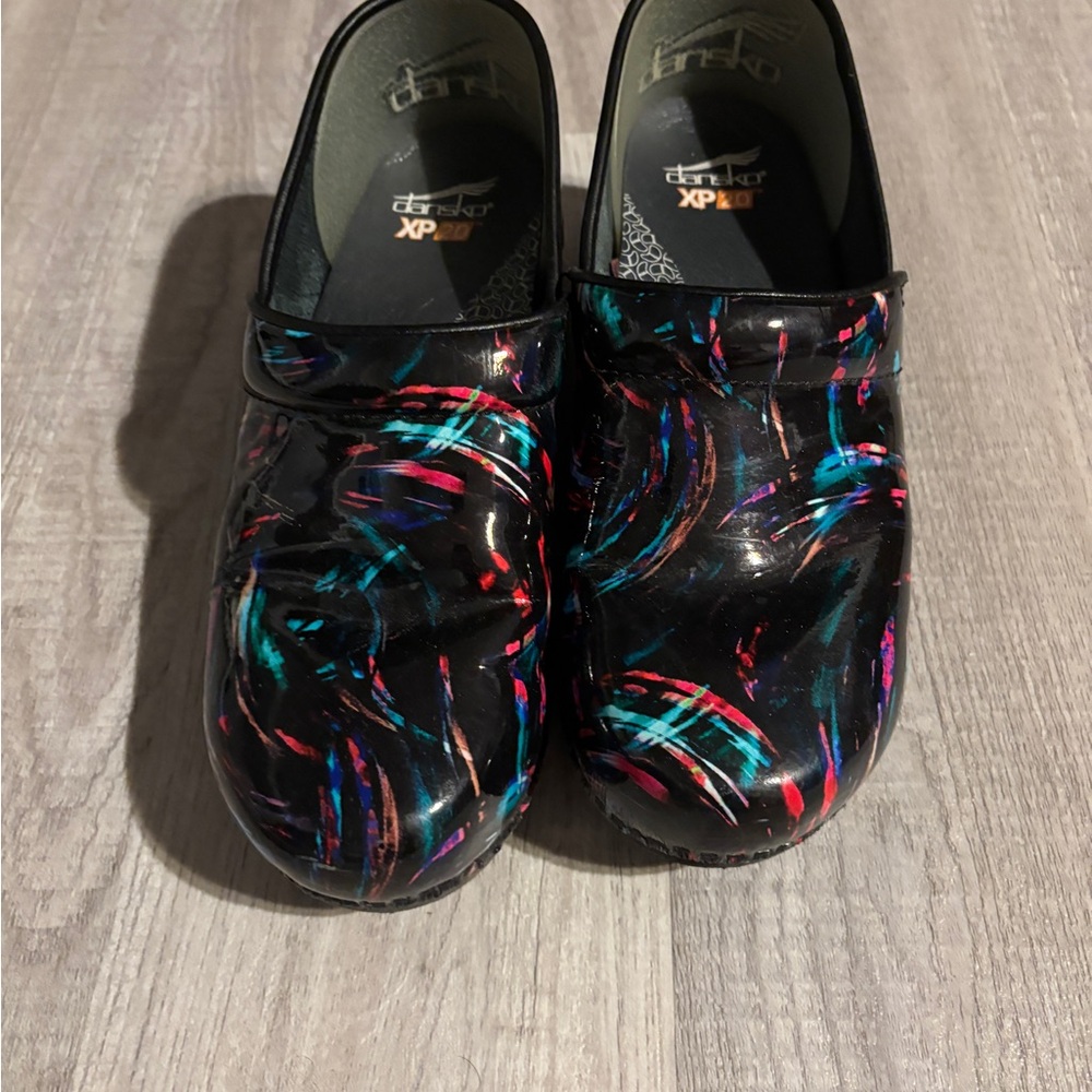 Dansko Black Multicolor Clogs